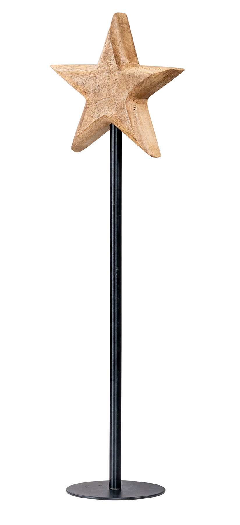 Stern Aufsteller H50cm Mangostern Natur Schwarz Fensterdeko Weihnachten Holzstern