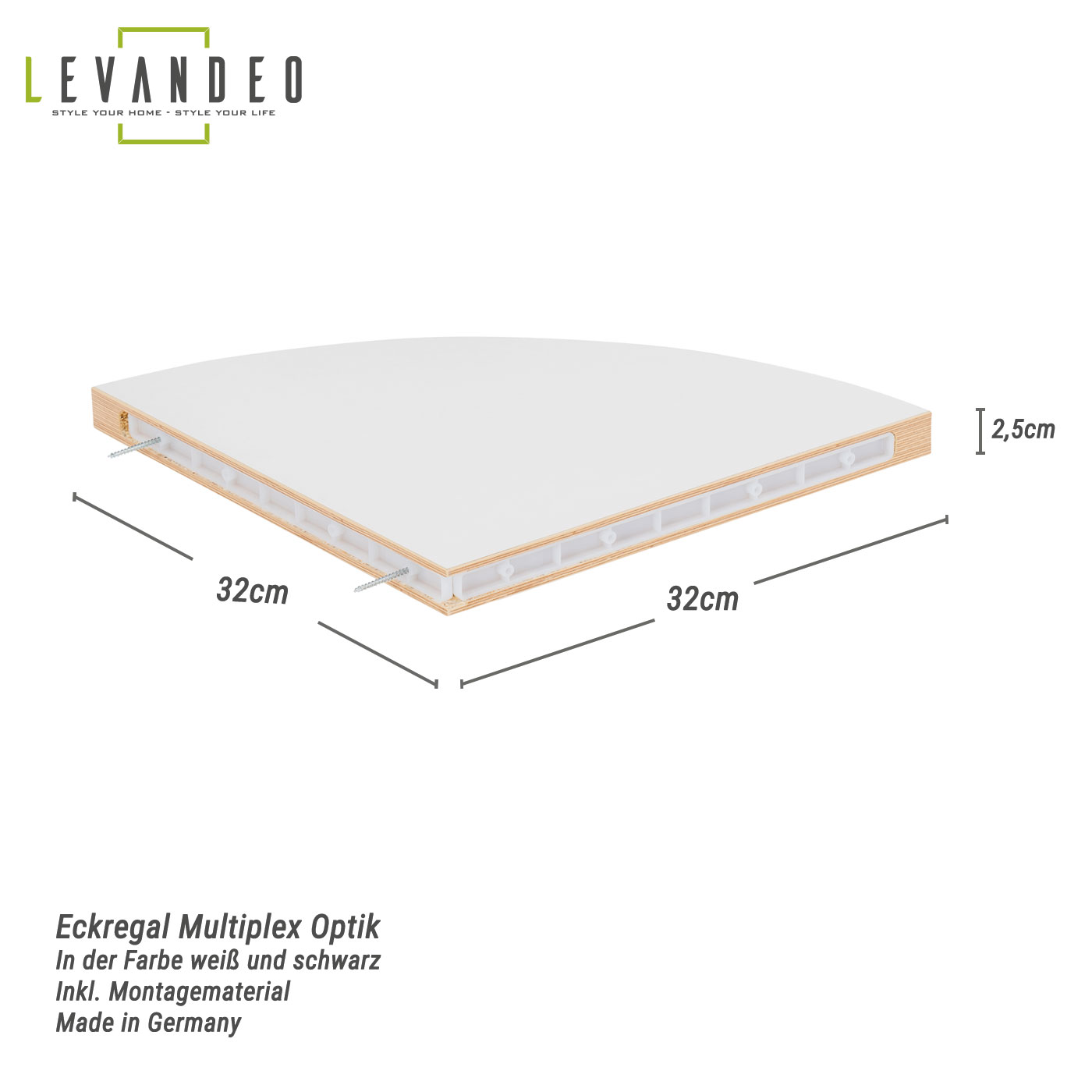 Wandregal Eckregal Weiß Hängeregal Schweberegal Wanddeko Regal Eckboard