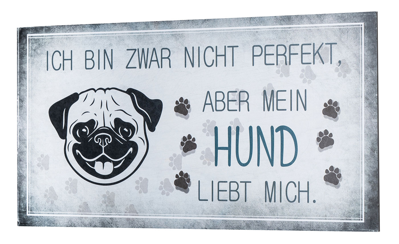 Wandbild 40x20cm Hund Spruch Deko Wandschild Hundeliebhaber Bild Wanddeko Deko