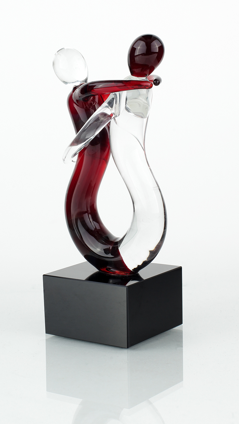 Designer Skulptur aus Glas -  Design Glasskupltur Mann und Frau 15x5cm