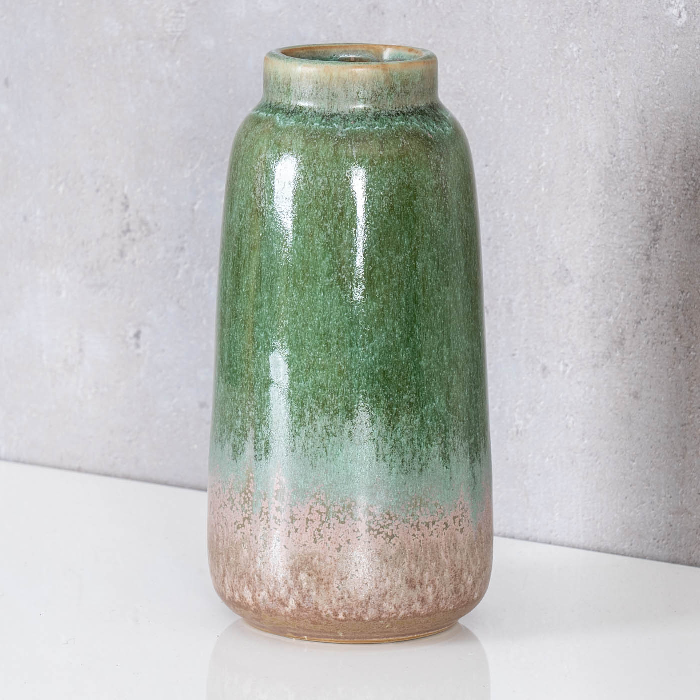 Blumenvase H17cm Vase Porzellan Grün Taupe Tischdeko Dekovase Deko Porzellanvase