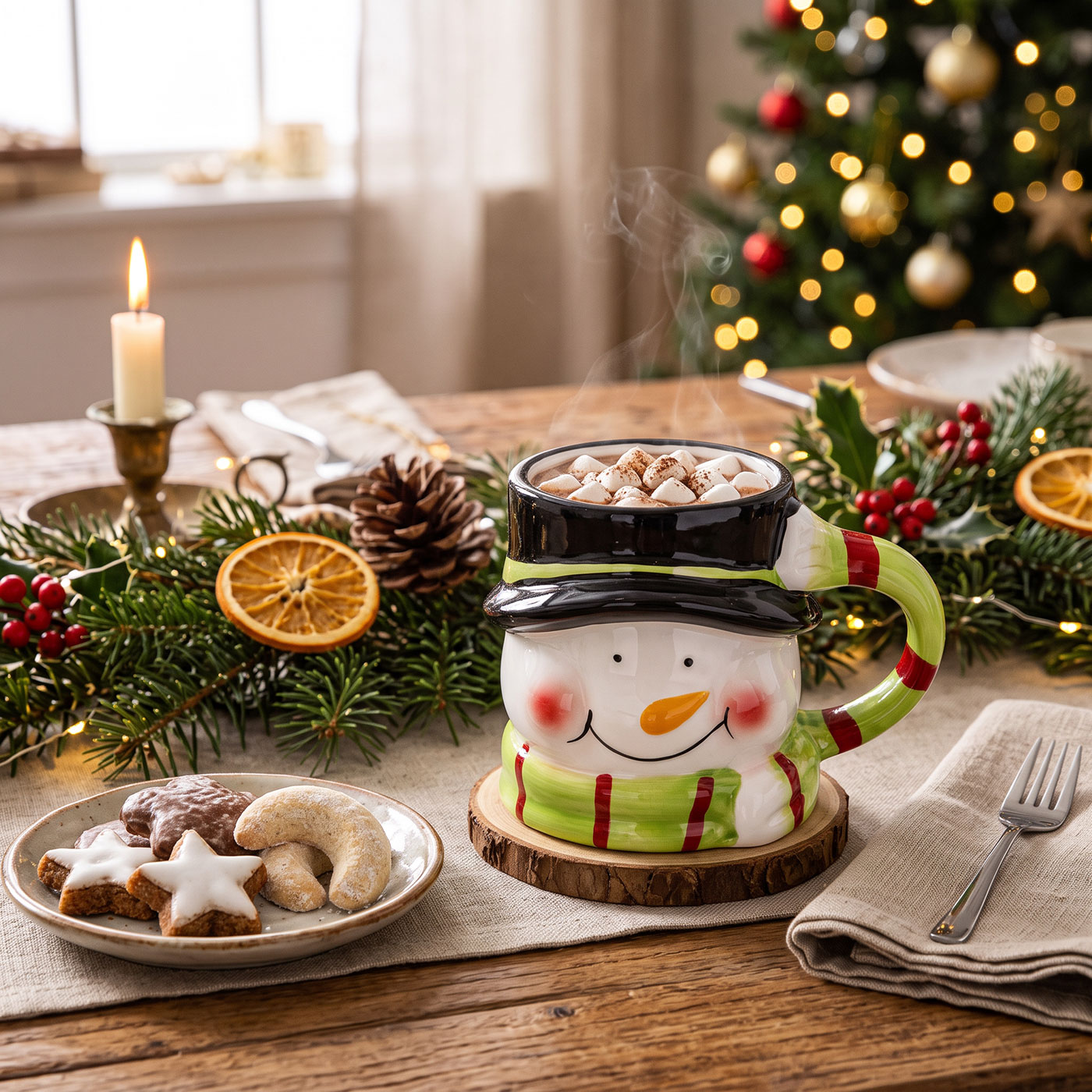 Tasse Schneemann 350ml 3D Design Keramik Kaffeetasse Becher Weihnachten