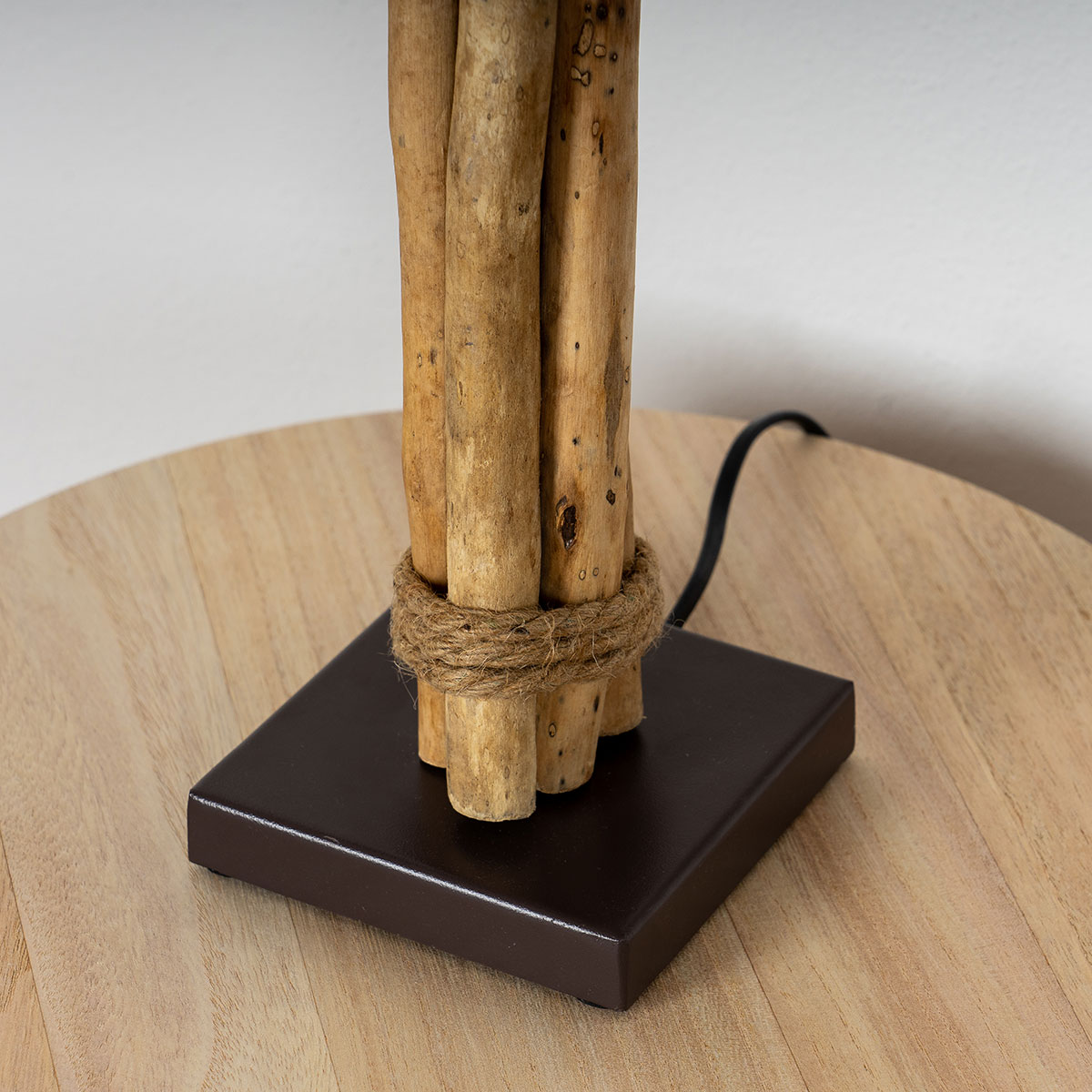 Lampe Tischlampe H50cm Holz Holzlampe Weide Unikat Braun Treibholz Leuchte Deko