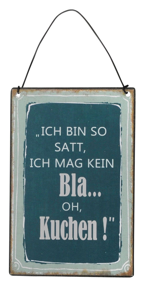 3er Set Blechschilder H15cm Sprüche Küche Kuchen Wandbild Wanddeko Deko Schilder