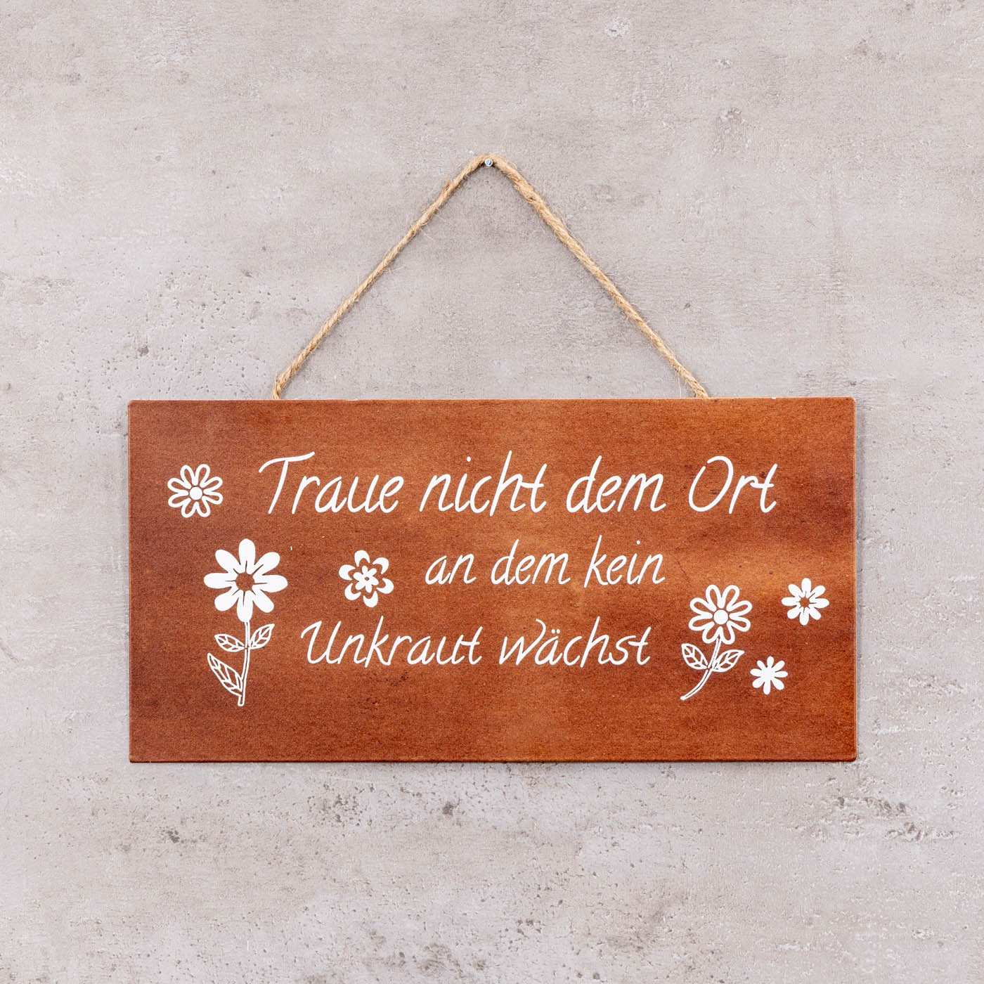 3er Set Schilder Metall L30cm Rostoptik Gartendeko Sprüche Wandbild Gartenschild