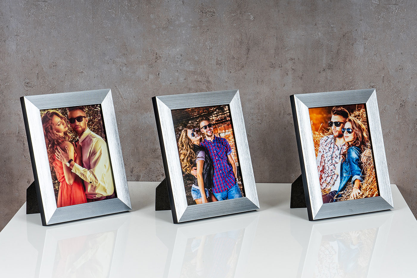 3er Set Bilderrahmen 15x20cm Aluminium Schwarz Fotorahmen Einzelrahmen Tischdeko