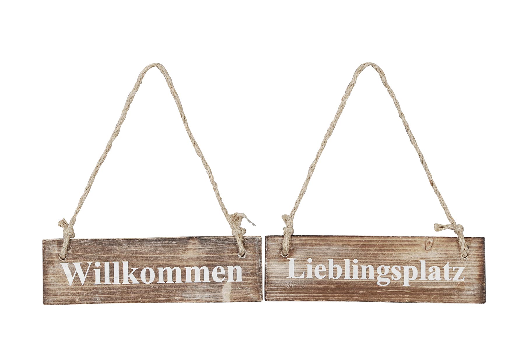 2er Set Wandbilder Sprüche 20x6cm Holz Lieblingsplatz Willkommen Türschild Deko