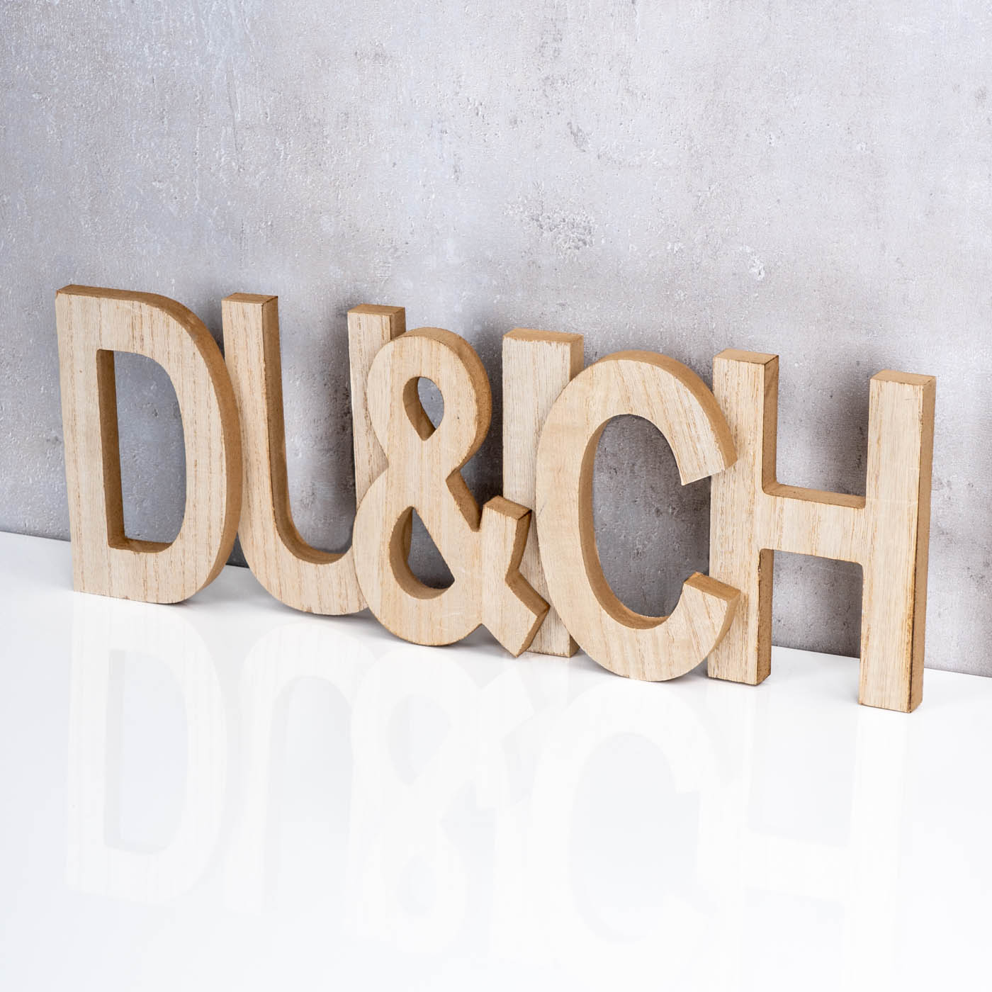 Aufsteller Du Und Ich L43cm Holz Natur Braun Tischdeko Geschenk Schriftzug Deko