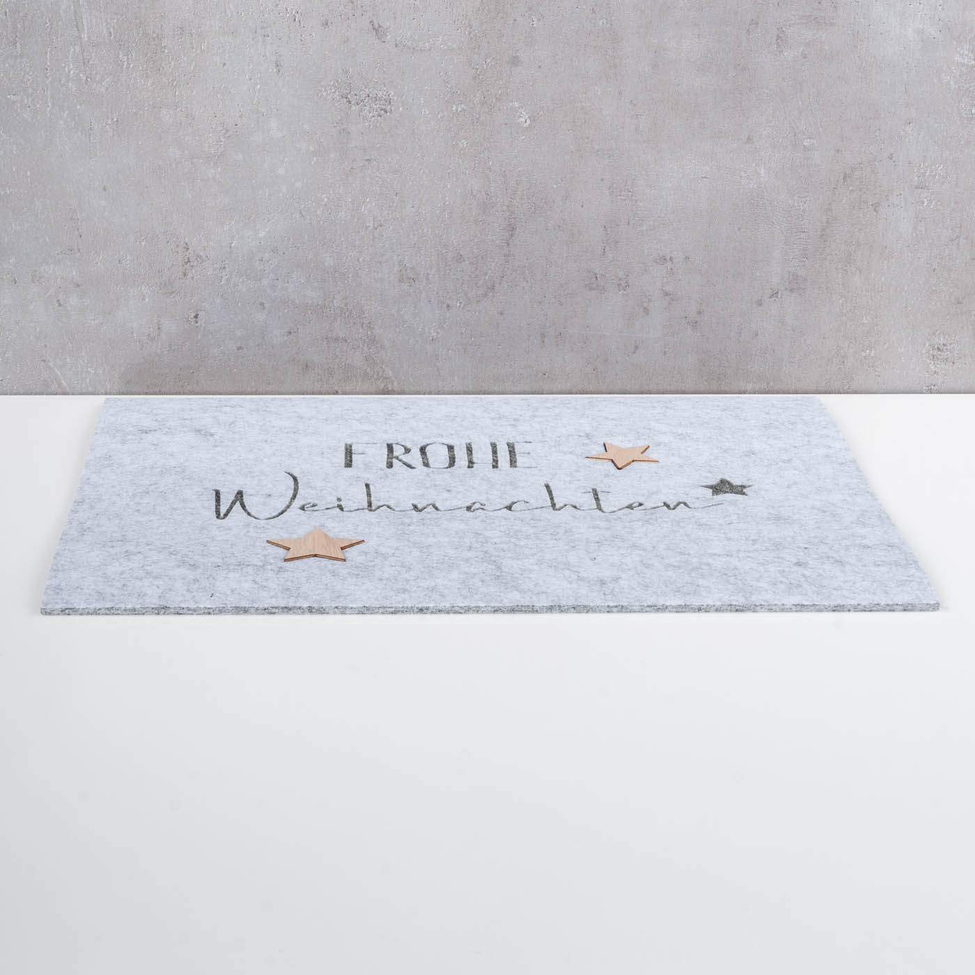 2er Set Platzset Frohe Weihnachten Filz Grau Beige Tischset XMAS Tischdeko Deko