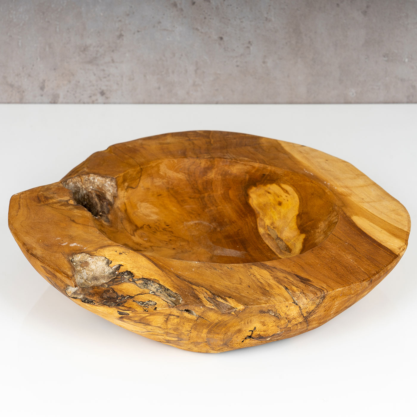 Schüssel Schale Teakholz 40cm Teak Massiv Holz Obstschale Holzschale Dekoschale