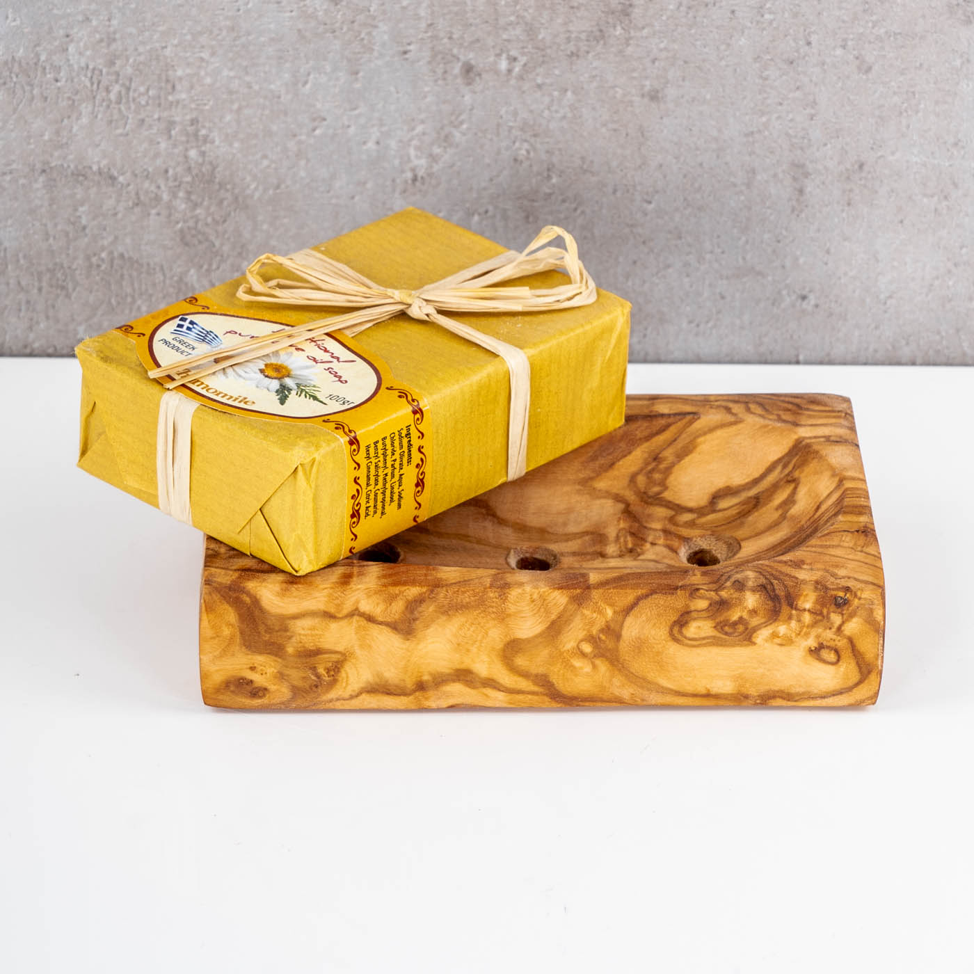 Holz Seifenschale ca.11x7cm Seifenhalter mit Löchern Badzubehör Olivenholz Natur