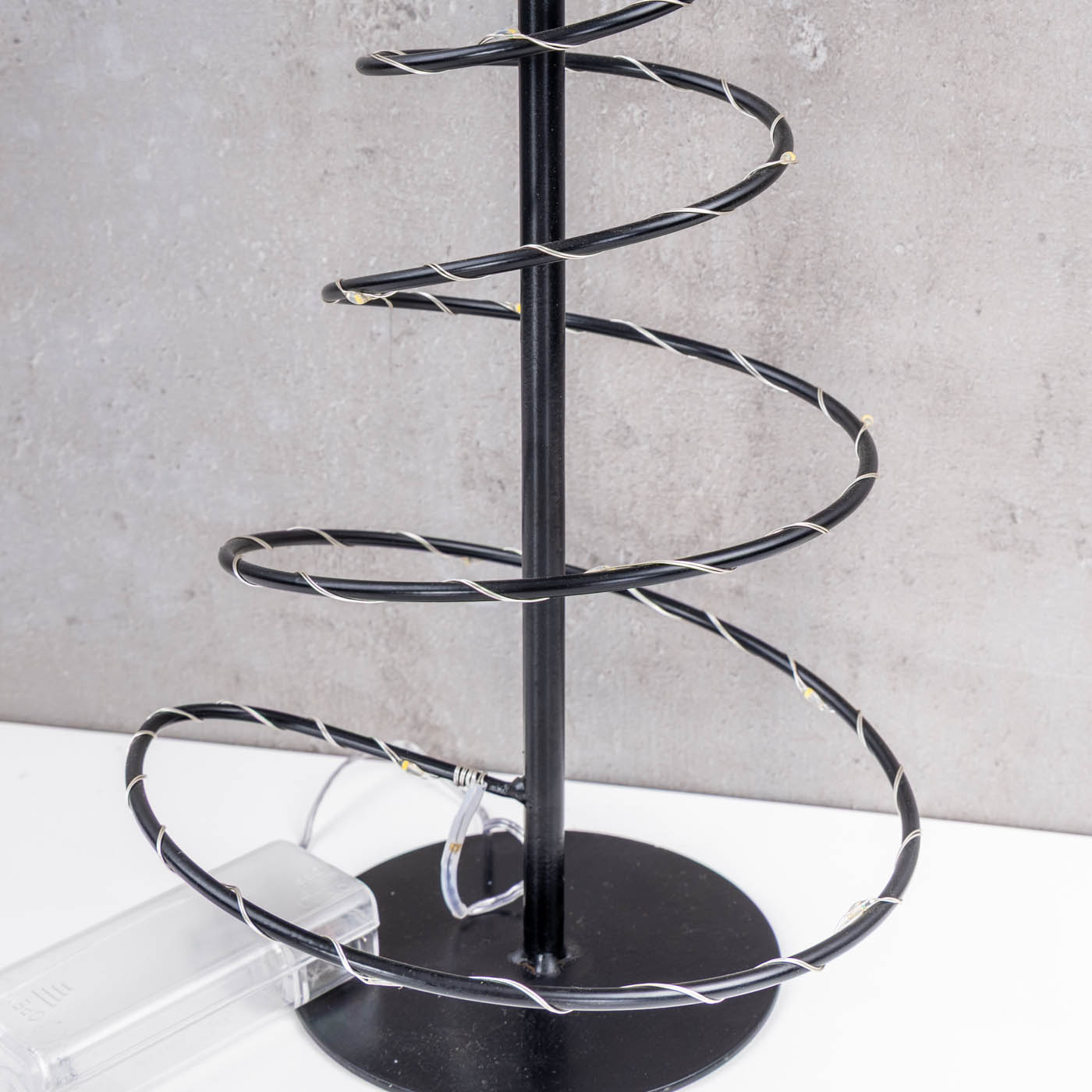 LED Metall Weihnachtsbaum H39cm Schwarz Spirale Weihnachtsdeko Beleuchtung Deko