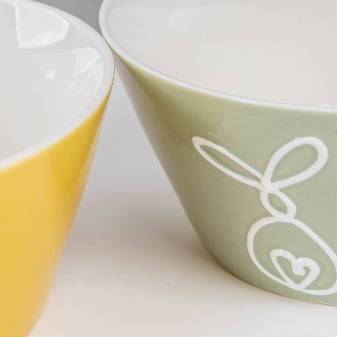 Müslischale 2er Set Hase Huhn 450ml Grün Gelb Osterbrunch Schüssel Schale Ostern