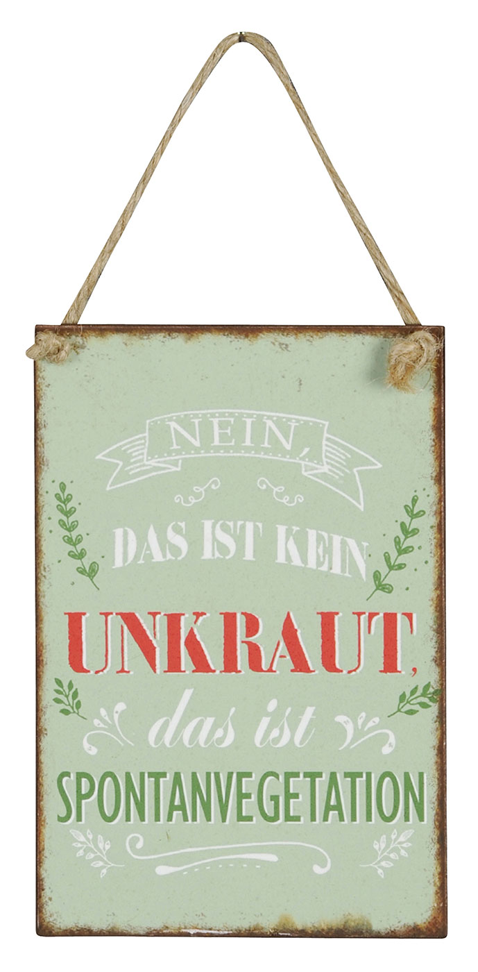 3er Set Blechschilder H15cm Sprüche Garten Unkraut Wandbild Wanddeko Deko Schild