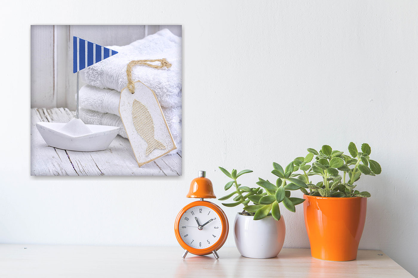 Glasbild 4er Set je 30x30cm Wandbild Glas Bad Deko Maritim Sea Wanddeko Wellness
