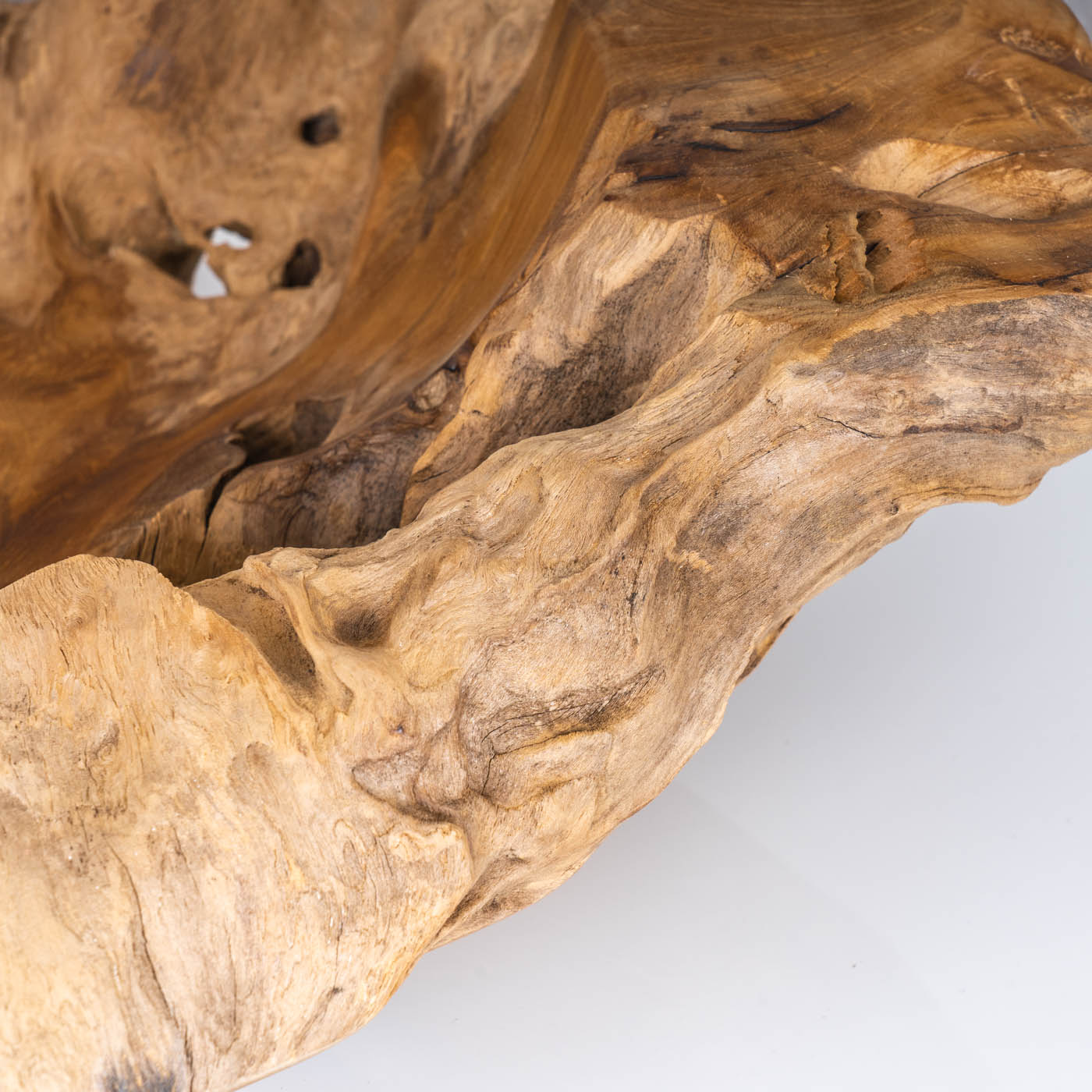 Schüssel Schale Teakholz 50cm Teak Massiv Holz Obstschale Holzschale Dekoschale