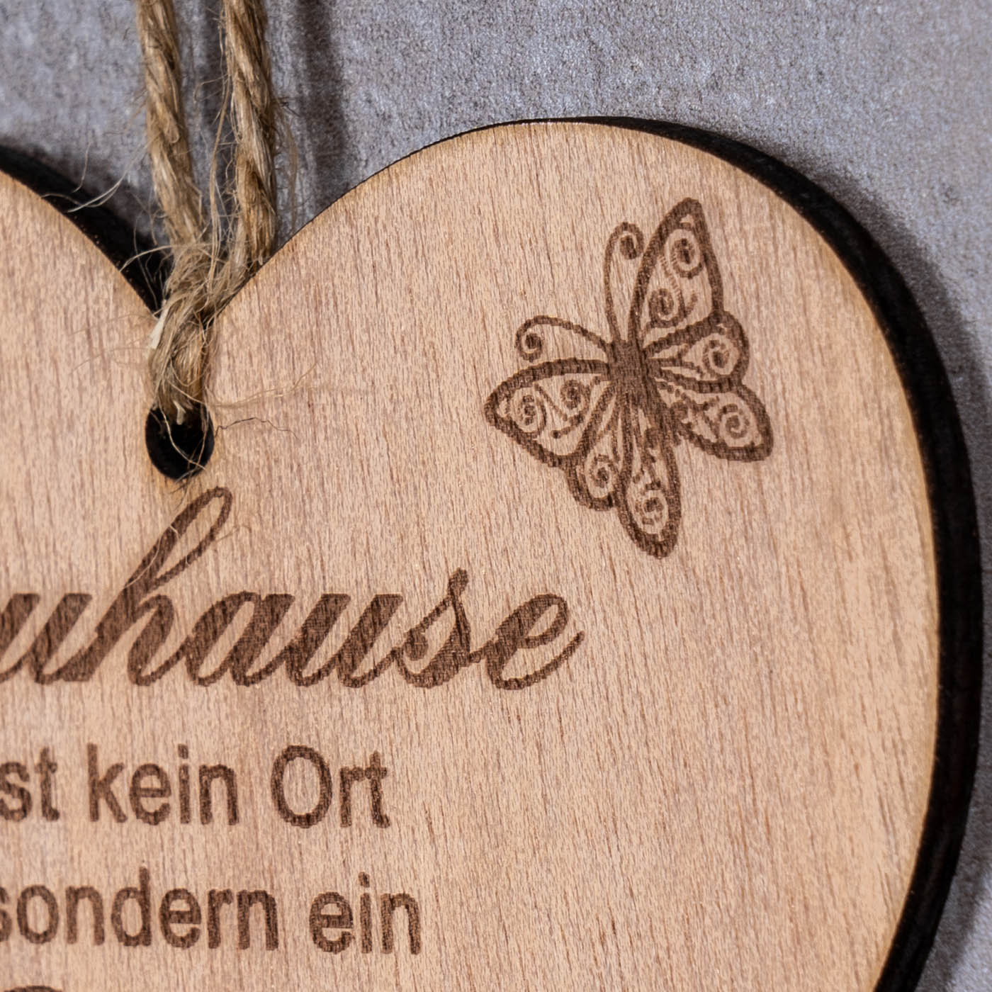 Herz 9x10cm Birkenholz Sprüche Familie Zuhause Liebe Deko Holz Anhänger Geschenk