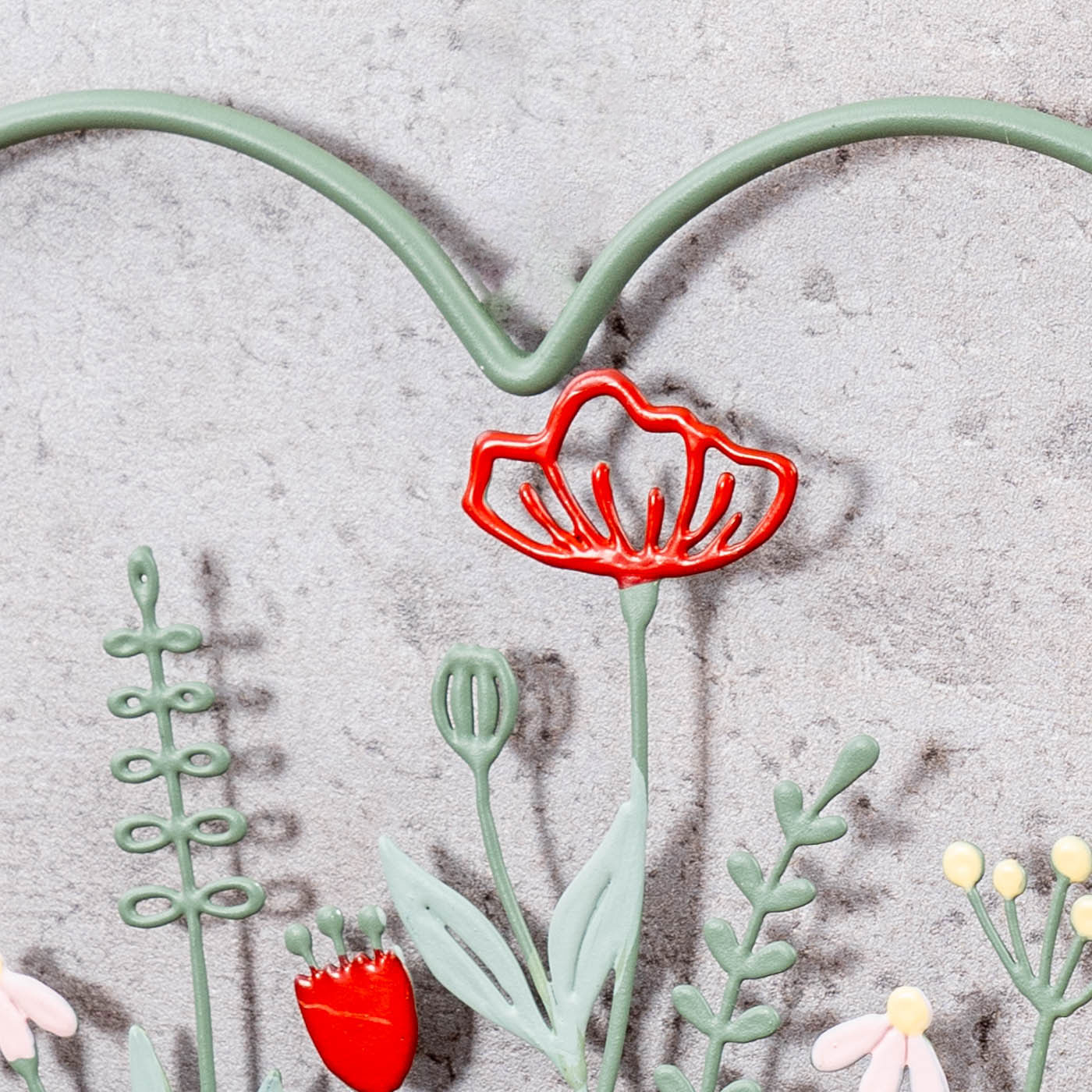 Stele Herz Schild H100cm Grün Metallschild Frühling Wiese Garten-Deko Gartenstele