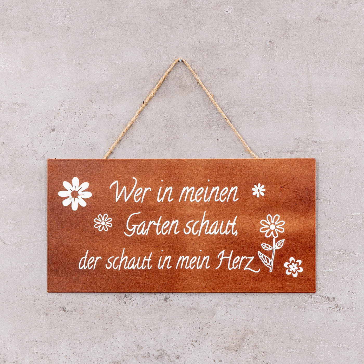 3er Set Schilder Metall L30cm Rostoptik Gartendeko Sprüche Wandbild Gartenschild