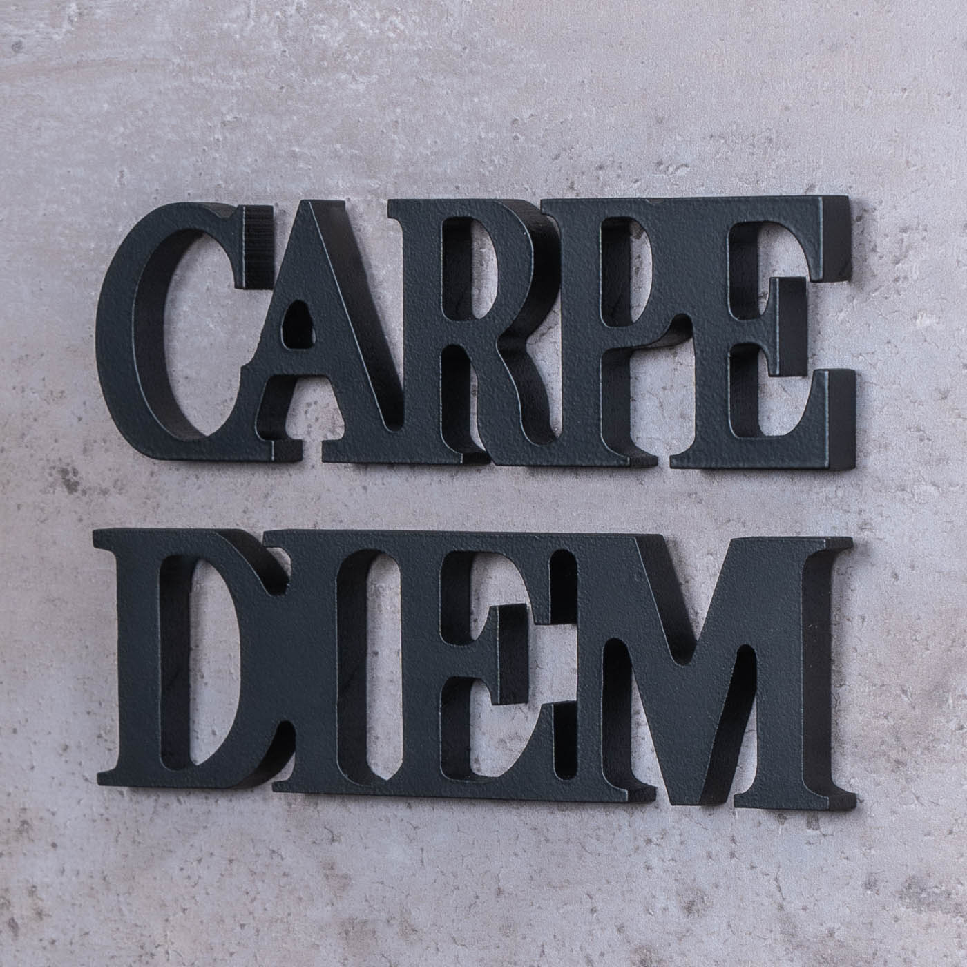 Schriftzug Carpe Diem 17x5cm Schwarz Tischdeko Wandbild Wanddeko Buchstaben Deko