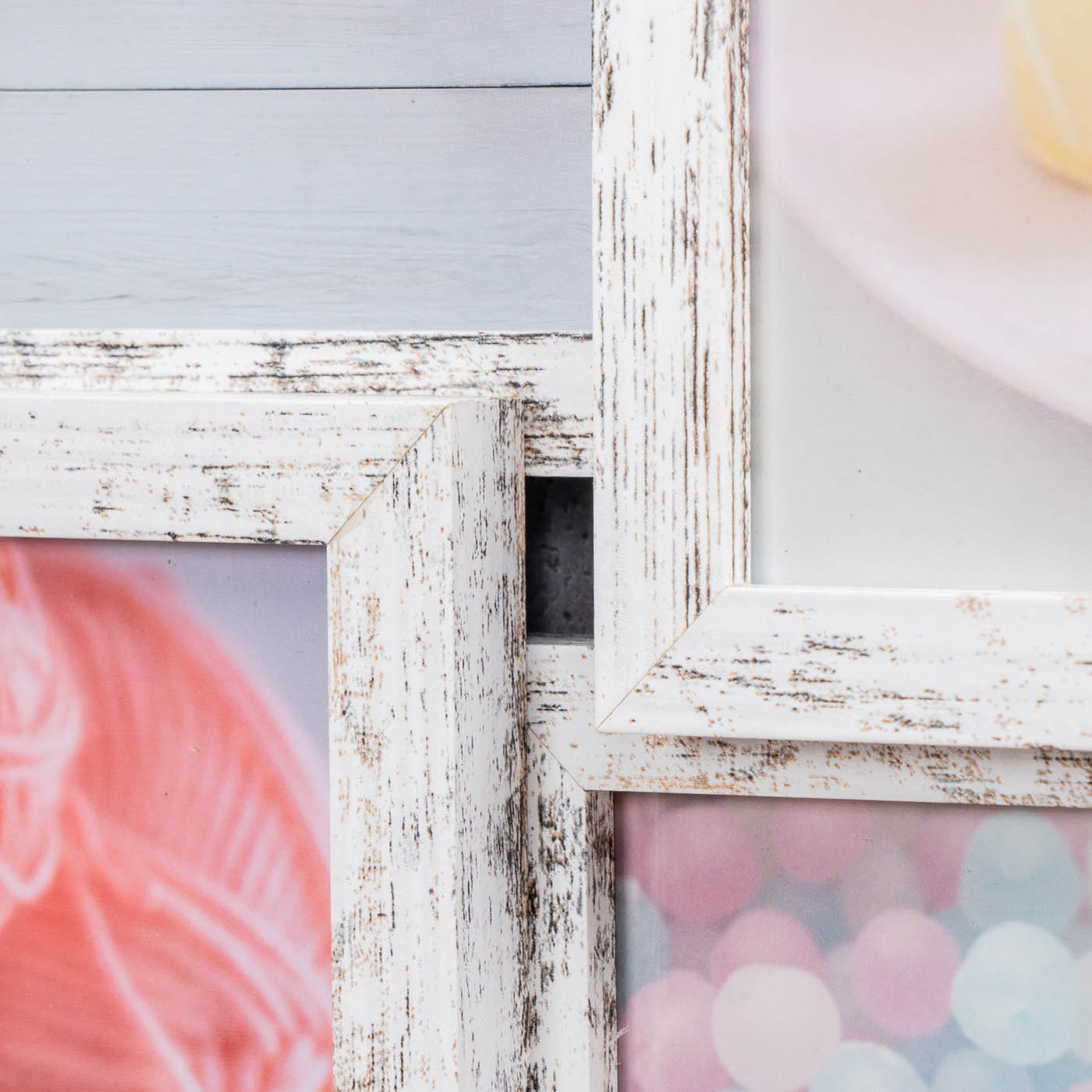 Bilderrahmen Collage 44x85cm 18 Fotos 10x15 Shabby Chic MDF Holz Fotorahmen