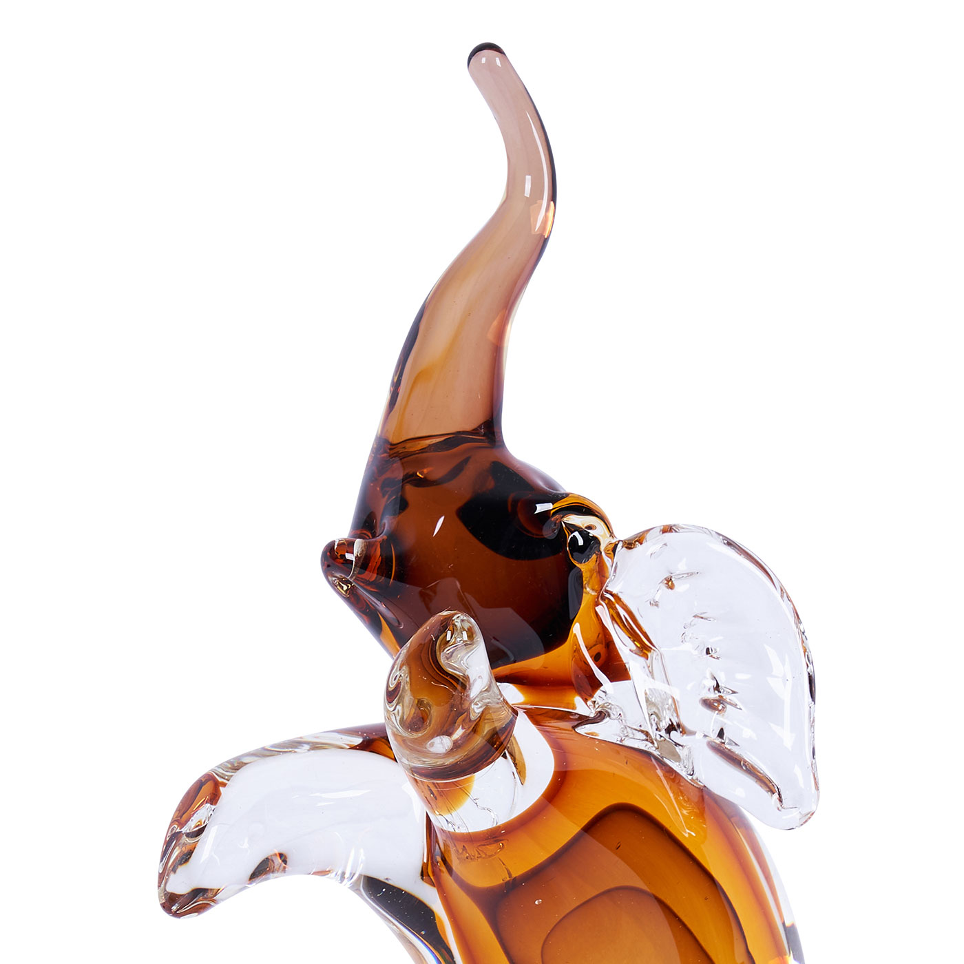Designer Skulptur Elefant H36cm Glas Glasdeko Rot Orange Deko Unikat Geschenk
