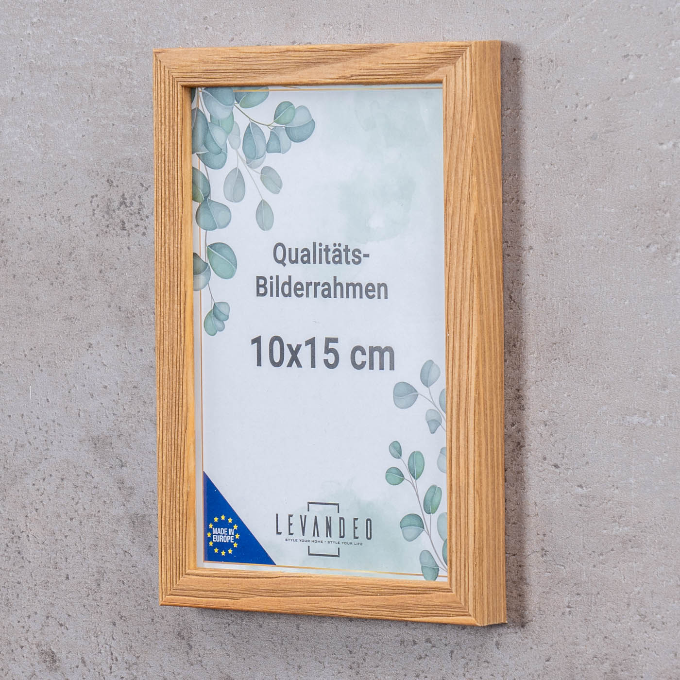 Bilderrahmen Echtholz Made in EU 10x15 Natur Glasscheibe Fotorahmen Kiefernholz