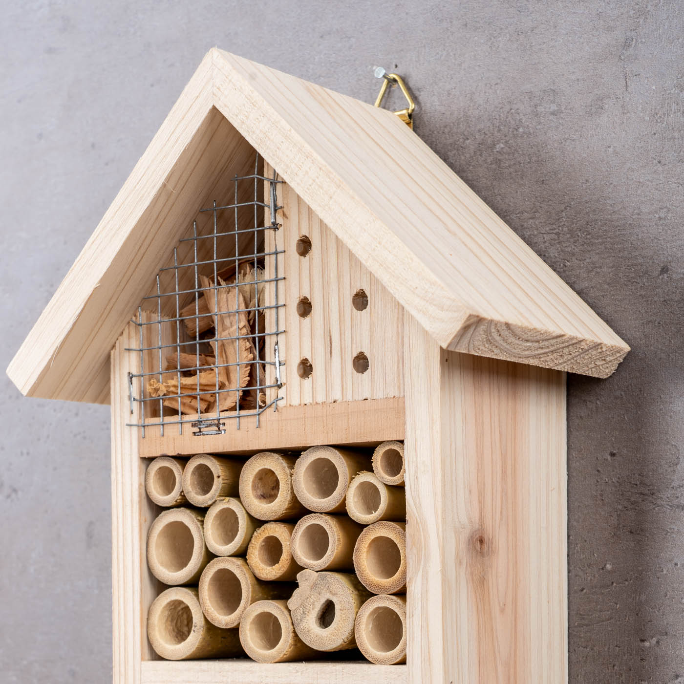 Insektenhotel H26cm Insektenhaus Holz Natur Schutz Bienenhotel Nistkasten Garten