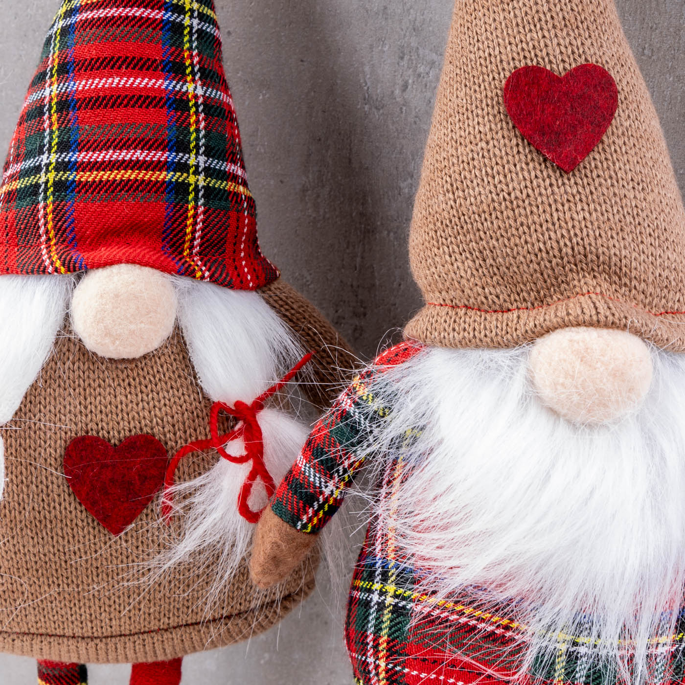 2er Set Weihnachtswichtel H45cm Deko Figuren Rot Braun Weihnachtsdeko Zwerg