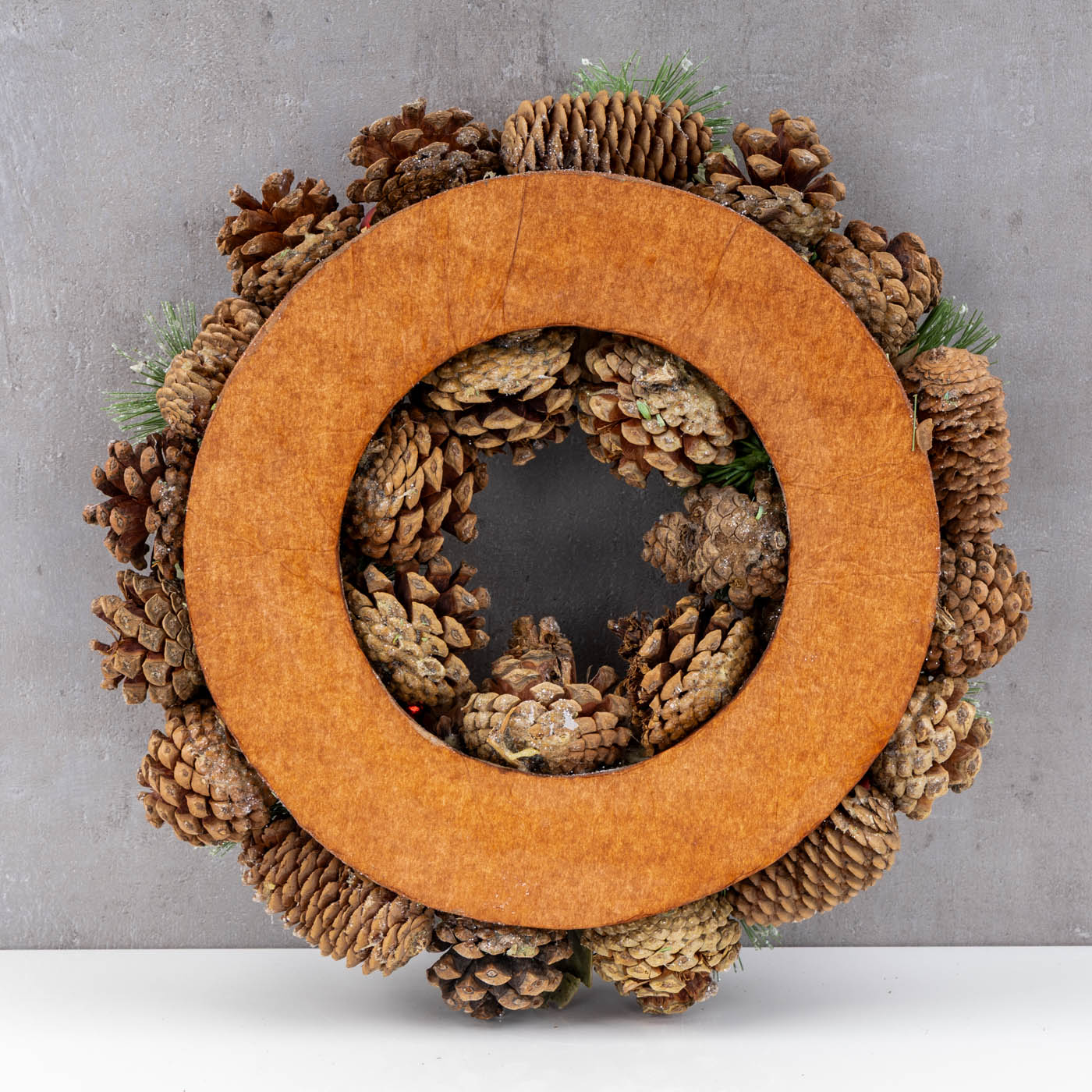 Weihnachtskranz 34cm Türkranz Tischdeko Weihnachten Zapfen Adventskranz Deko