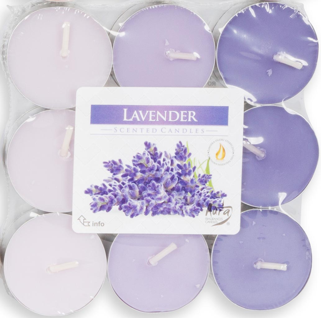 72 Kerzen 4x18 Stück Lavendel Rose Vanille Orange Duftkerzen Teelicht