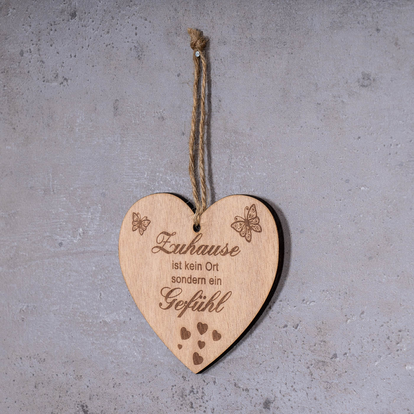 Herz 9x10cm Birkenholz Sprüche Familie Zuhause Liebe Deko Holz Anhänger Geschenk