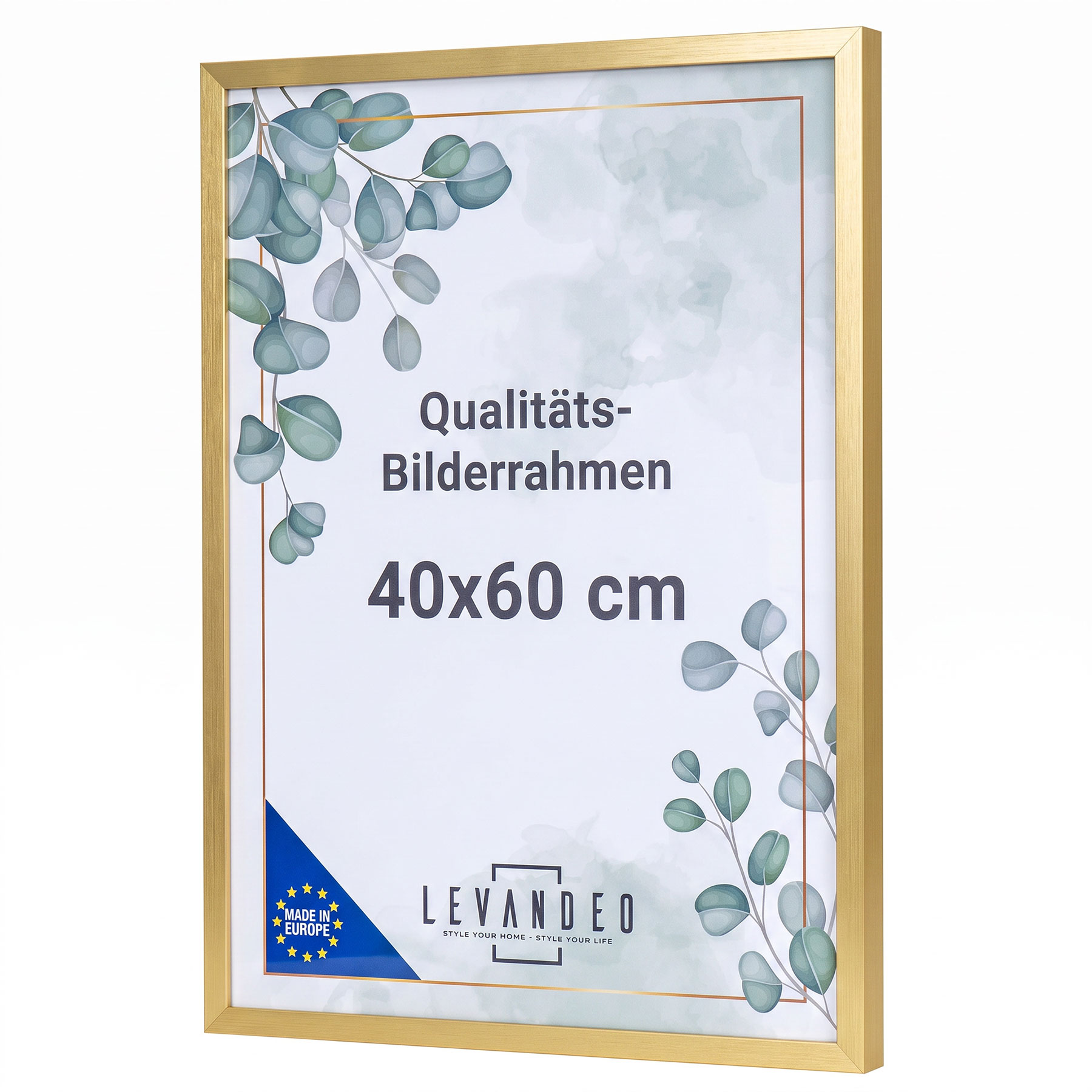 Fotorahmen 40x60 Gold MDF Holz Bilderrahmen Posterrahmen Poster Kunstdrucke