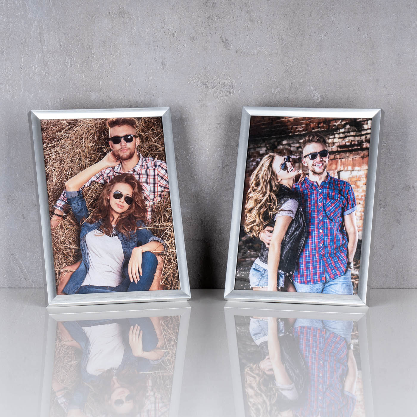 2er Set Bilderrahmen 13x18cm Fotorahmen Silber Einzelrahmen Portraitrahmen Glas