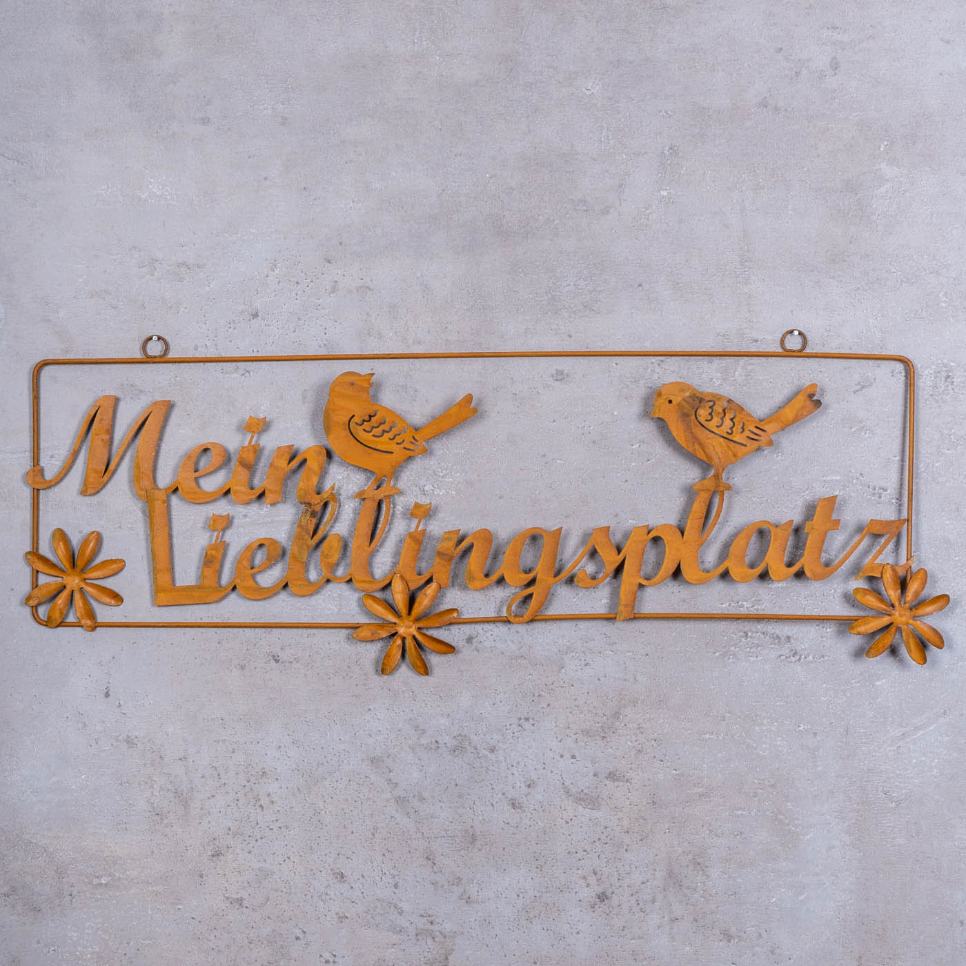 Schild Mein Lieblingsplatz L54cm Rost Braun Wandbild Wanddeko Garten Deko Hänger