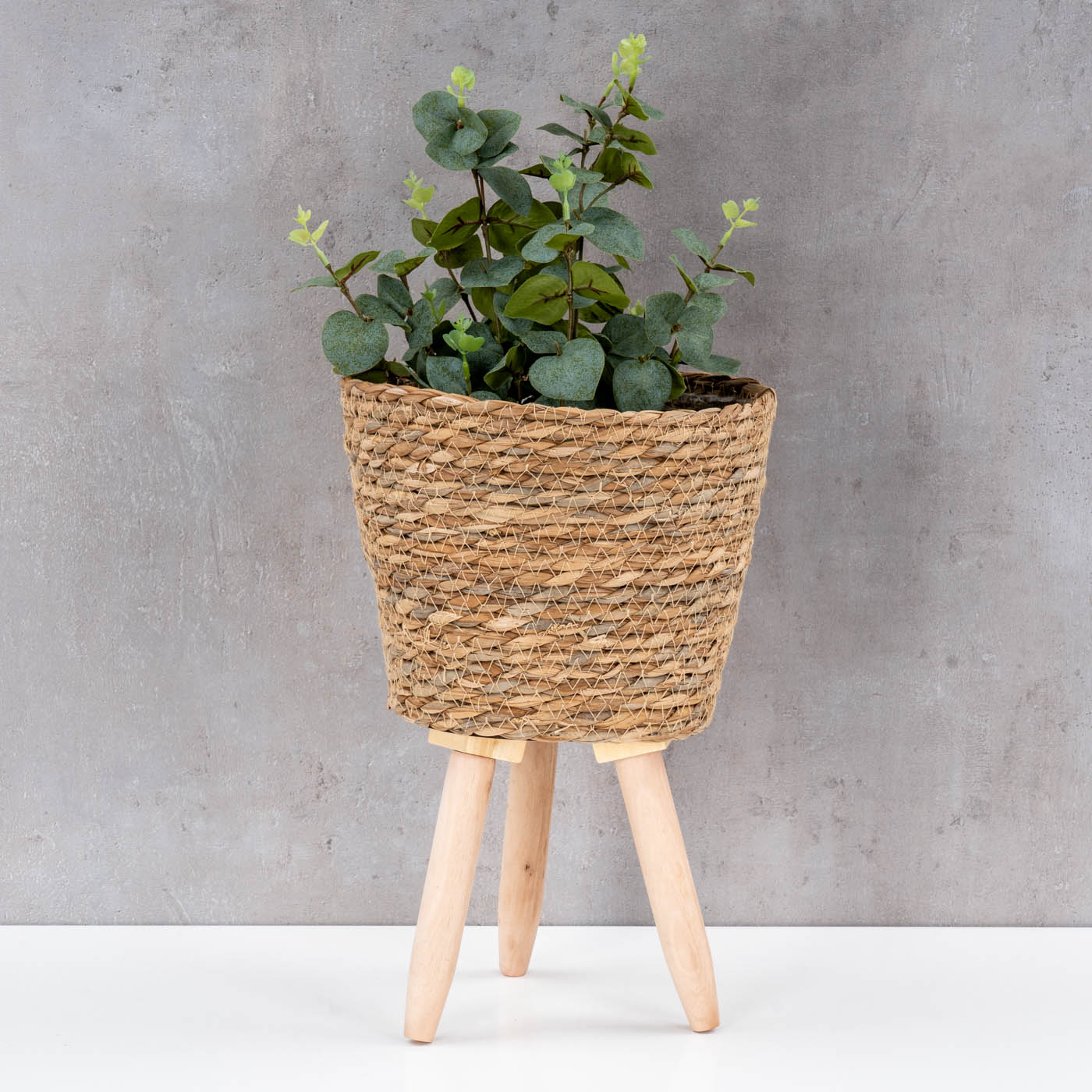 Pflanztopf Stroh H18-33cm Blumentopf Pflanzkorb Blumenkorb Pflanzgefäß Boho Deko