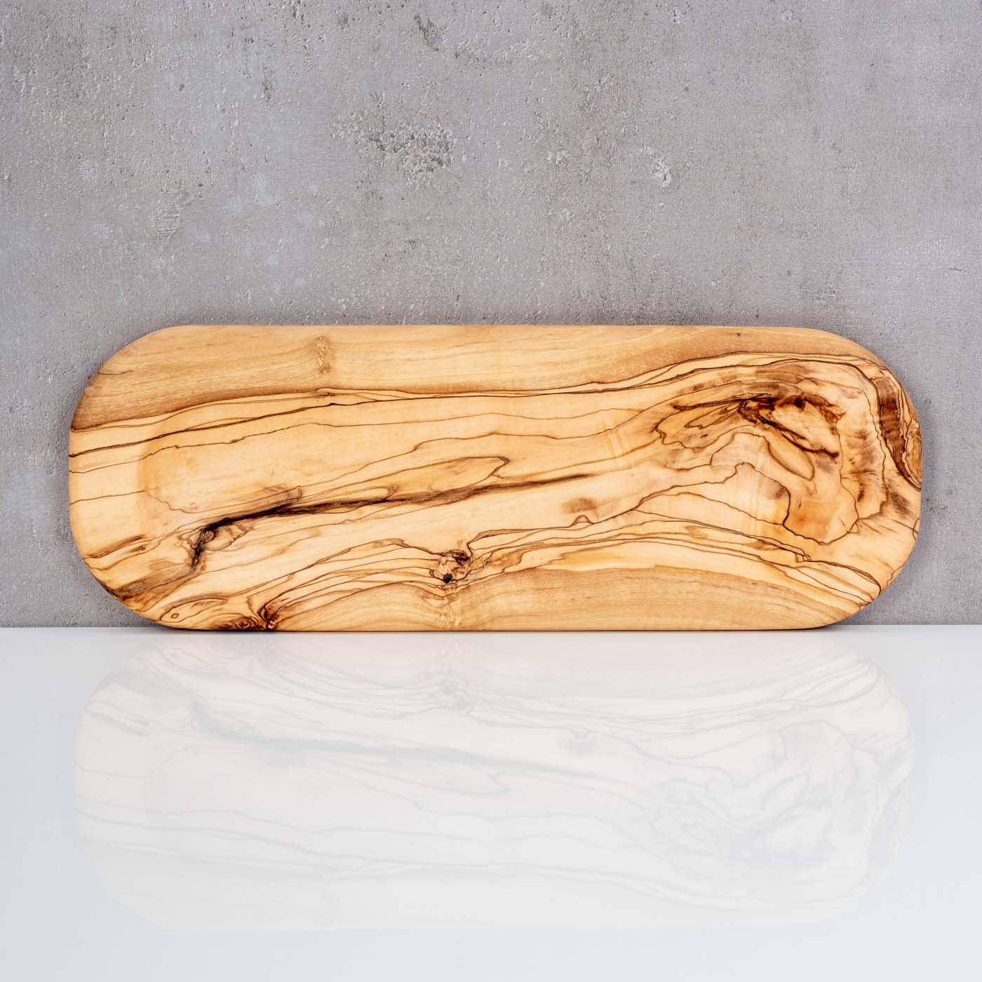 Tablett Holz 33x12cm Olivenholz Ablage Natur Unikat Organizer Küche Tischdeko