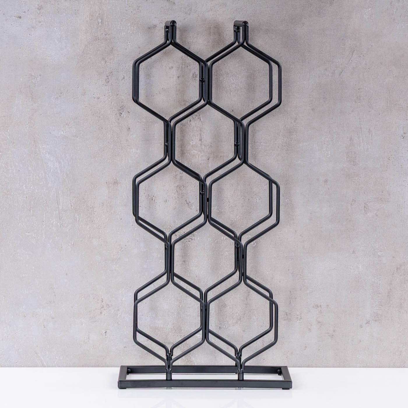 Metall Flaschenregal H48cm für 8 Flaschen Schwarz Weinregal Weinständer Industrial