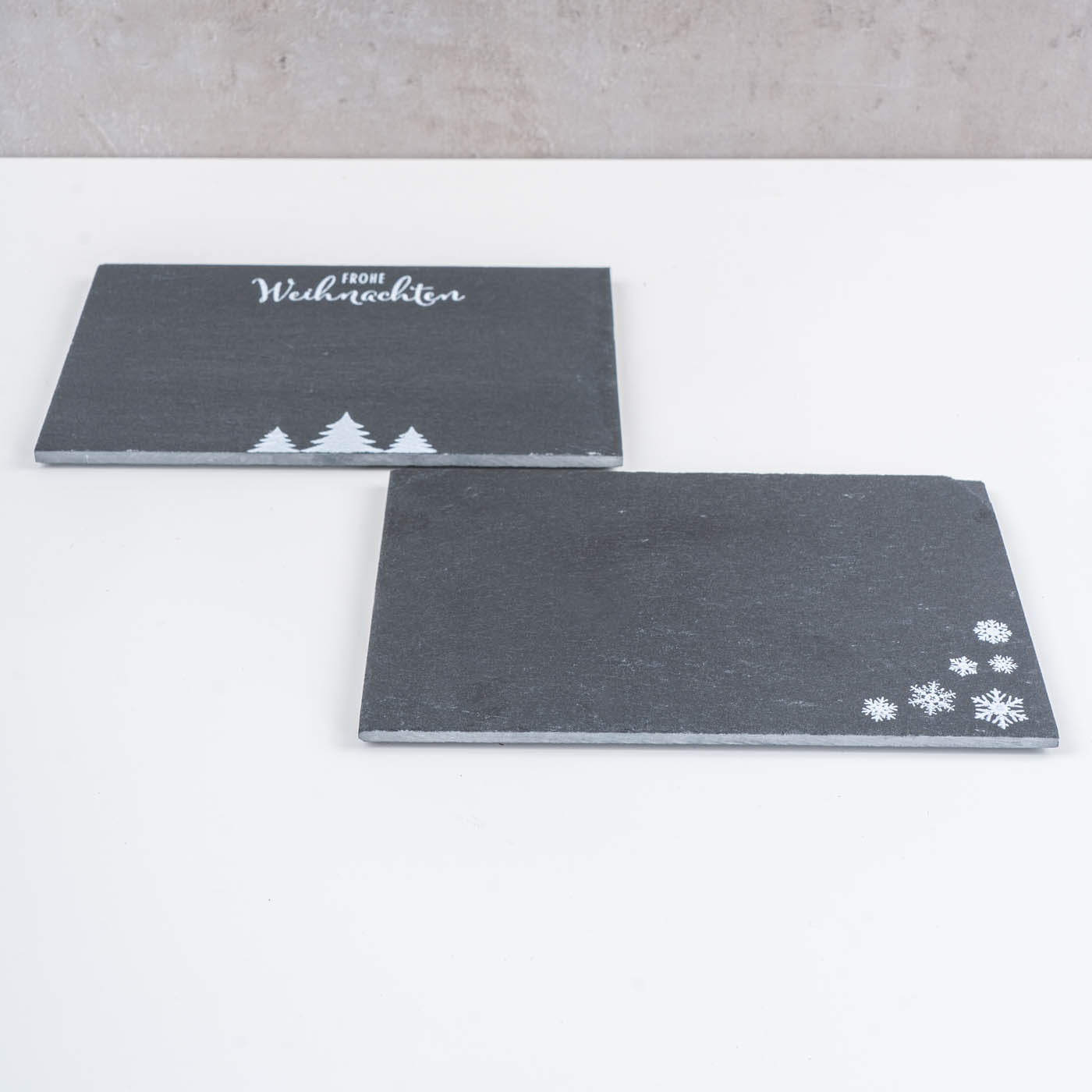 2er Set Servierbrett L22cm Tablett Schiefer Serviertablett Weihnachten Deko