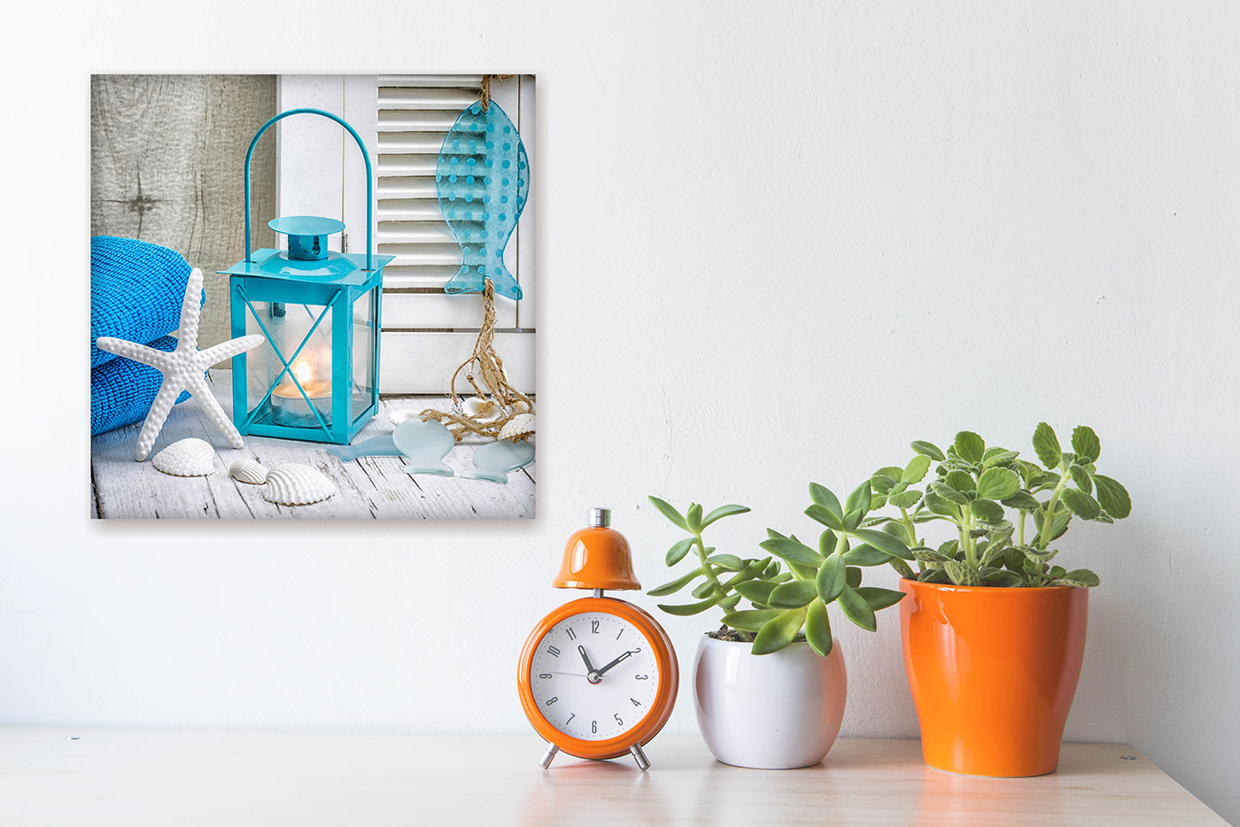 Glasbild 4er Set je 30x30cm Wandbild Glas Bad Deko Maritim Sea Wanddeko Wellness