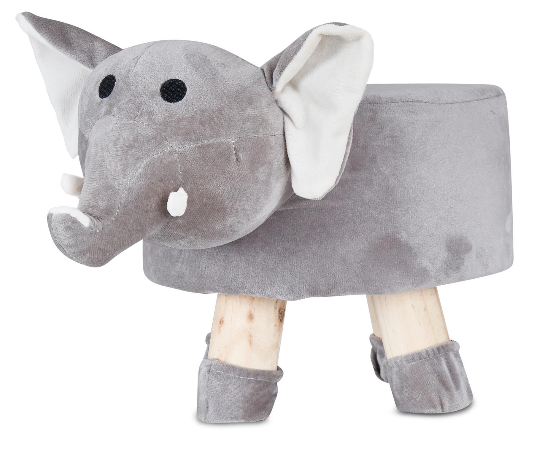 Hocker Elefant H25cm Grau Plüsch Polsterhocker Kinderzimmer Tierhocker Stuhl