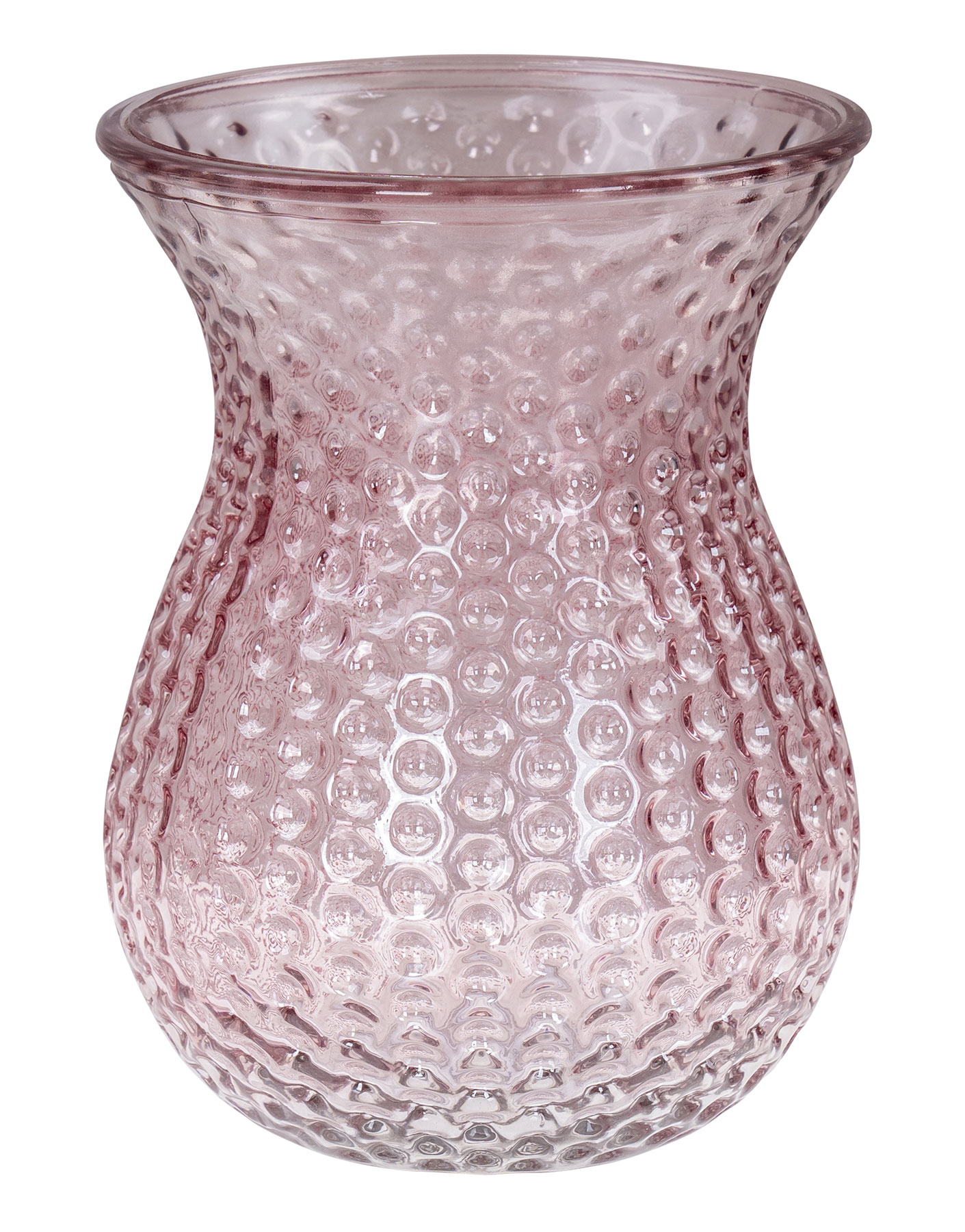 Vase Retro Rosa Glas Blumenvase Dekovase Glasvase Blumendeko Frühling Tischdeko