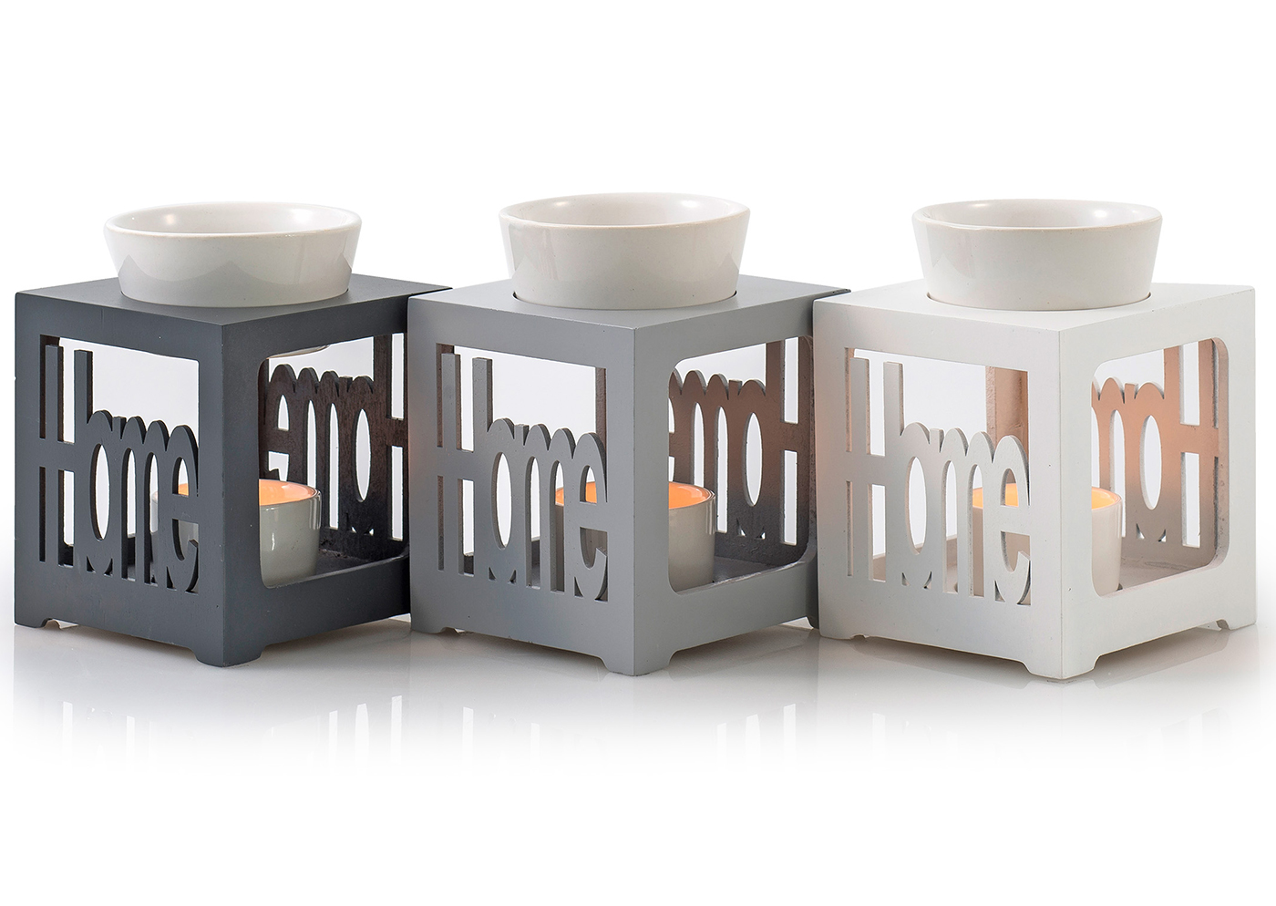 Duftlampe schwarz anthrazit Home Keramik Öllampe Aromalampe Duftöl