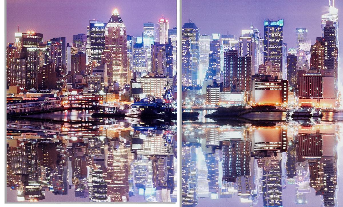 Wandbild 4 teilig Manhattan Skyline New York USA Amerika Bild Leinwand