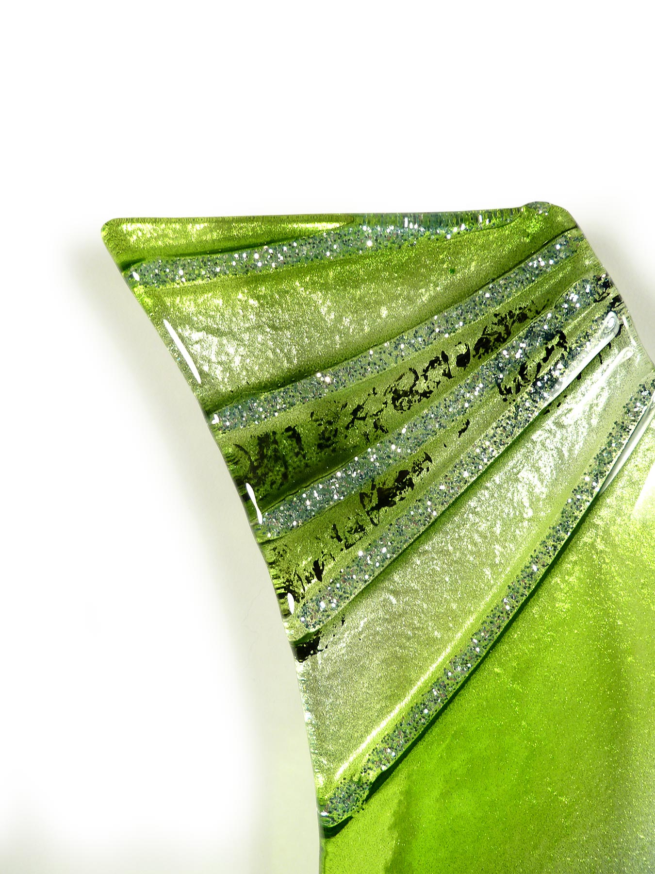 Design Wanduhr 50x8cm Verde Epoche aus Glas Glasuhr Unikat Handarbeit