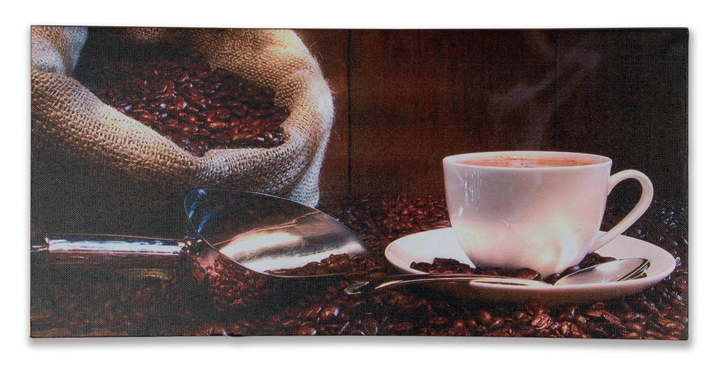Wandbild 5er Set 86x42cm Leinwand Kaffee Cappuccino Küche Deko Bild