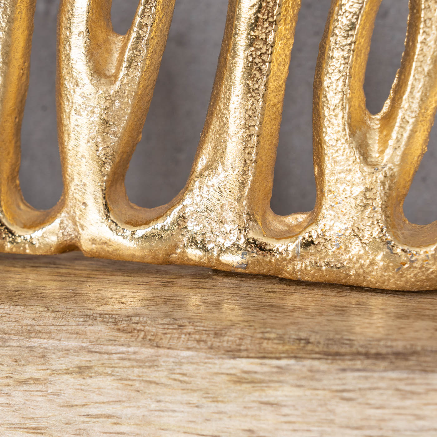 Schriftzug Familie Gold L30cm Metall Mango Holz Aufsteller Buchstaben Tisch-Deko