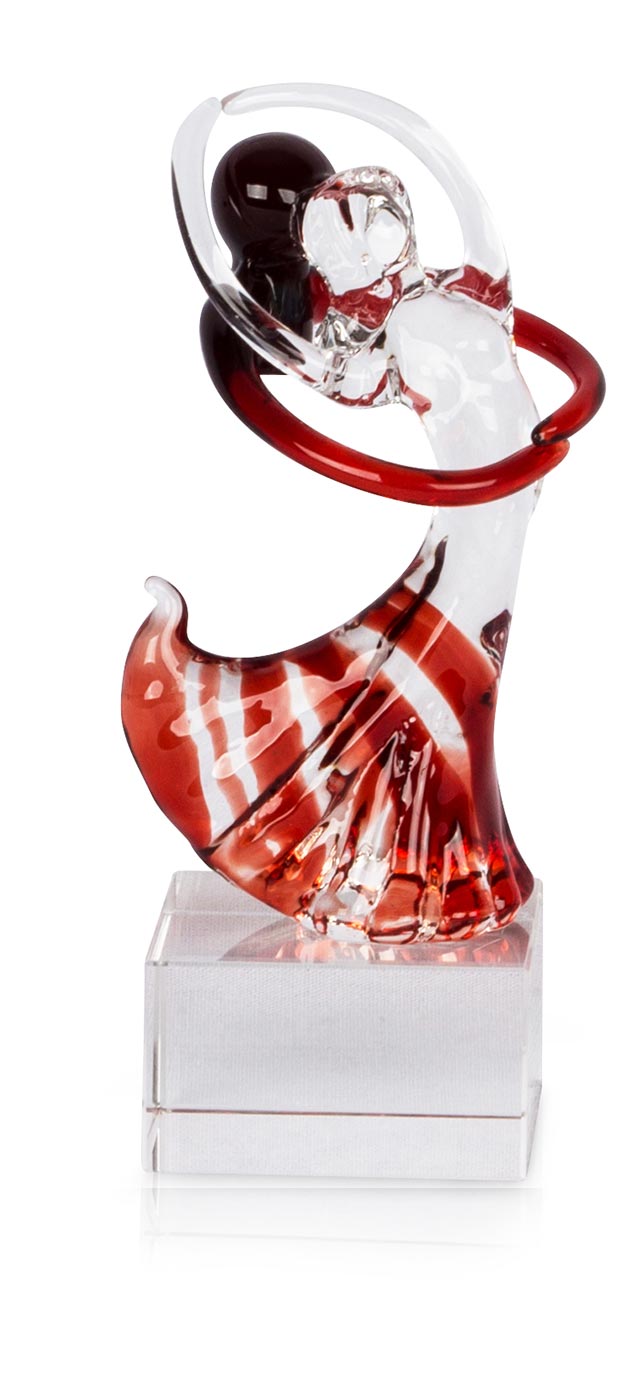 Designer Glas Skulptur 5x14x5cm Tänzer Glasfigur Deko Geschenk Unikat