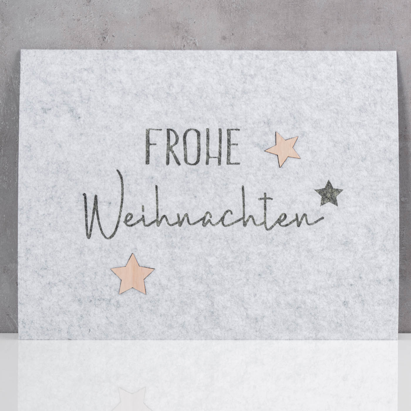 2er Set Platzset Frohe Weihnachten Filz Grau Beige Tischset XMAS Tischdeko Deko