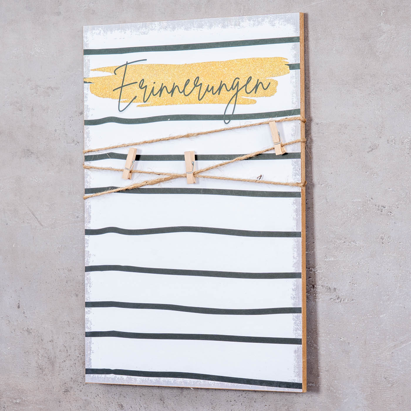 2er Set Deko Fototafel Lieblingsmomente Erinnerungen MDF Bilderrahmen Klammern